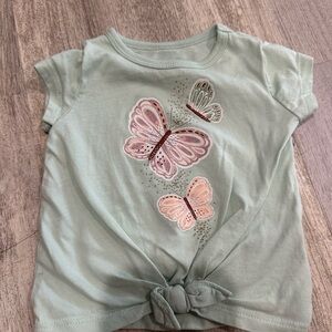 Carter's Mint Short-Sleeve Butterfly Knot Front Tee